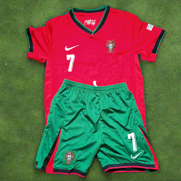 Ronaldo Portugal Euro 2024 HOME and Away  KIT – Authentic quality for Kids Gorilla fits