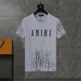 Black and white Amiri Cracked Designer T-shirts and shorts set . Buy 3 get 1 FREE Gorilla fits