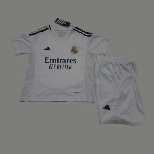 New 24/25 Real Madrid kids Soccer/football Jersey and Shorts Set, Vini/Bellingham/mbappe and more. Gorilla fits