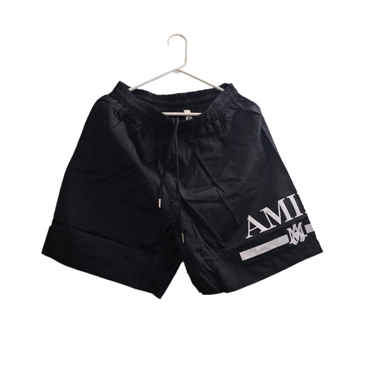 Black and White Amiri Designer logo print T-shirts and black shorts Full set. Buy 3 get 1 FREE Gorilla fits