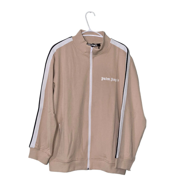 Palm Angles Classic Track stripe Jacket Black/tan logo print Gorilla fits