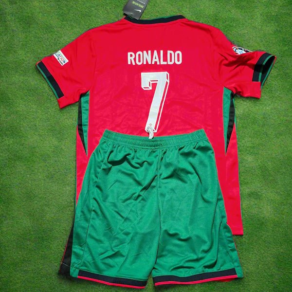 Ronaldo Portugal Euro 2024 HOME and Away  KIT – Authentic quality for Kids Gorilla fits