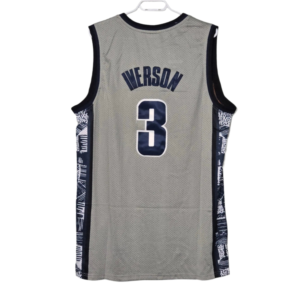 Allen Iverson Gray Georgetown Hoyas 1995/96 Swingman jersey. embroidered Gorilla fits