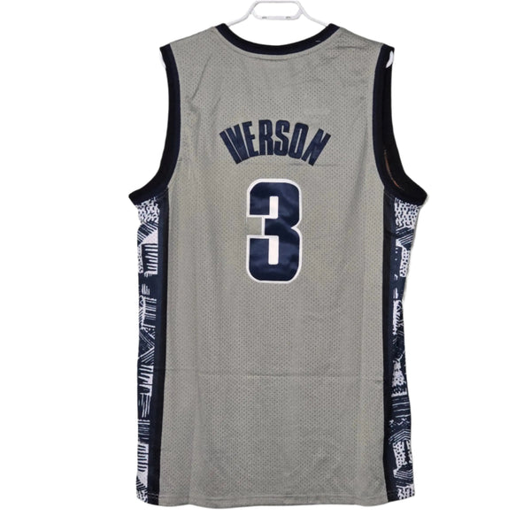 Allen Iverson Gray Georgetown Hoyas 1995/96 Swingman jersey. embroidered Gorilla fits