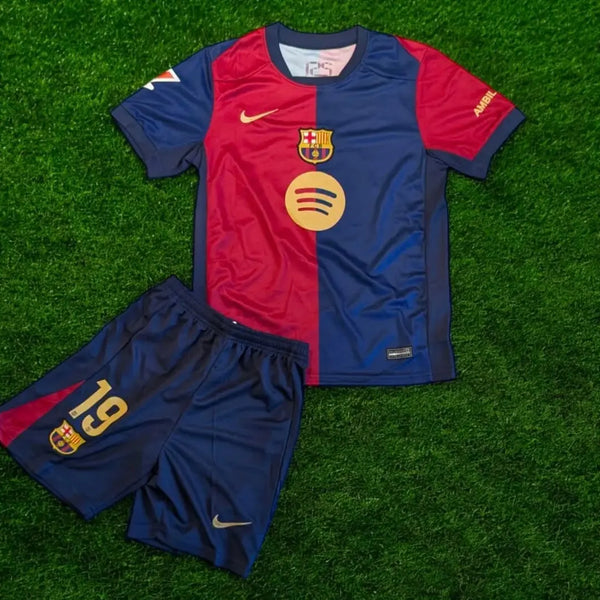 New 24/25 Barcelona kids Soccer/football Jersey and Shorts Set, Lamine Yamal/Rafinha/Pedre and more. Gorilla fits