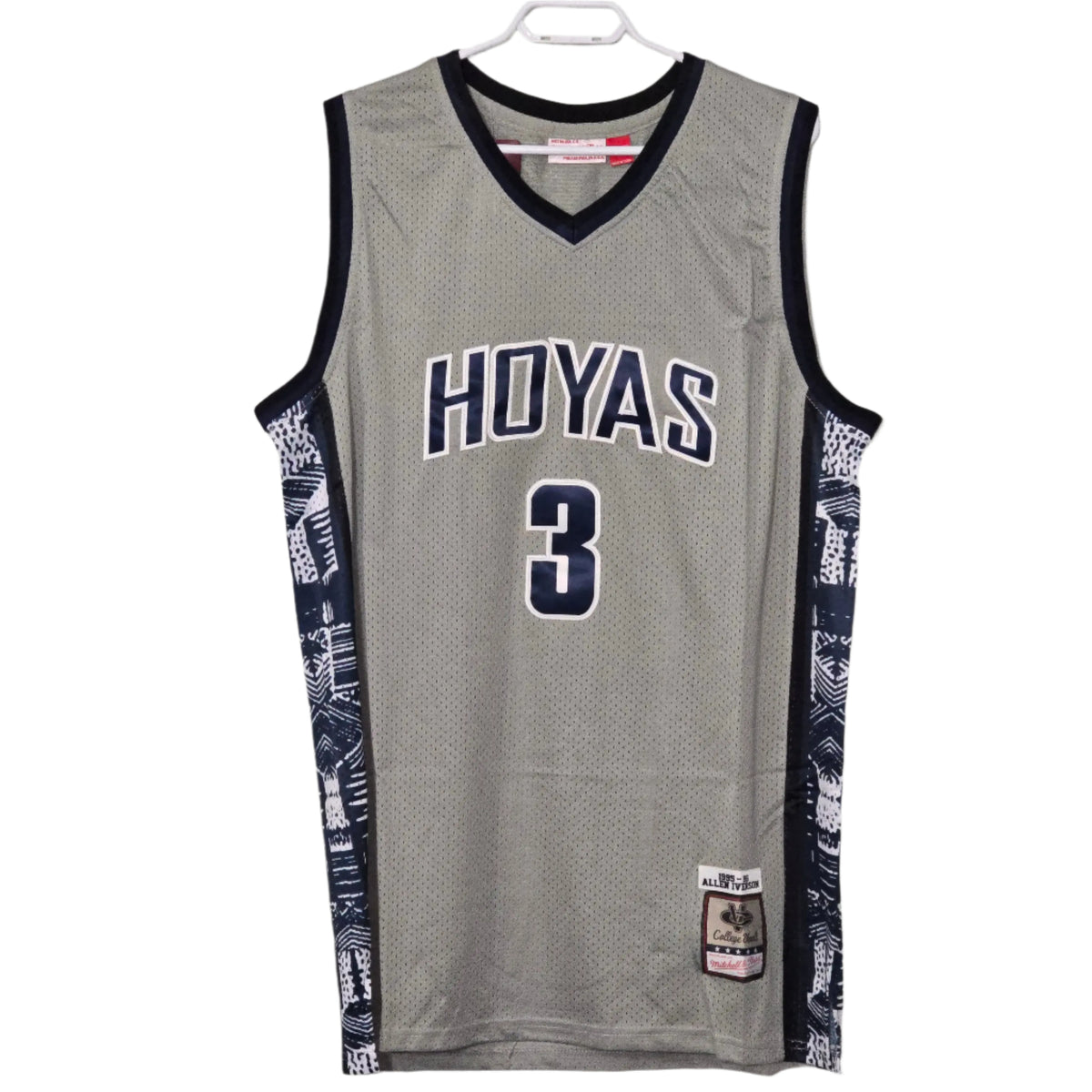 Allen Iverson Gray Georgetown Hoyas 1995/96 Swingman jersey. embroidered Gorilla fits
