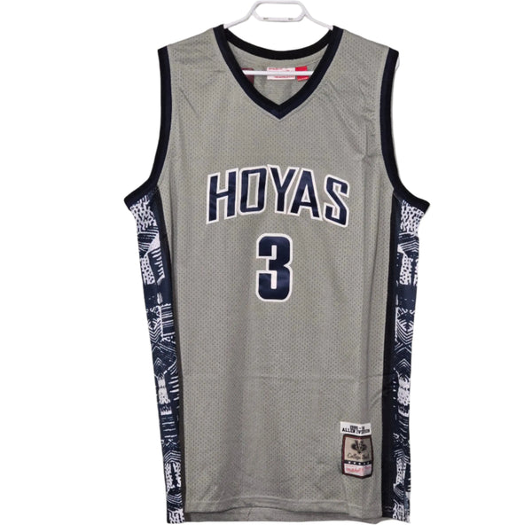Allen Iverson Gray Georgetown Hoyas 1995/96 Swingman jersey. embroidered Gorilla fits