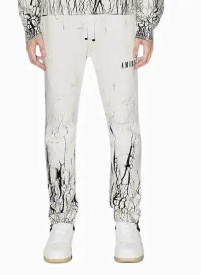 Amiri Cracked Sweatpants in White and Black Options Gorilla fits